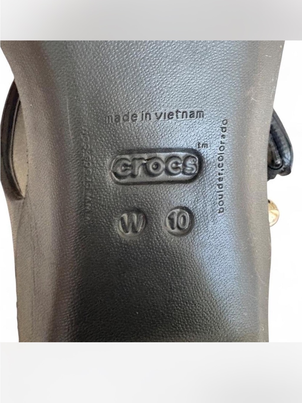 CROCS Black Jeweled Strappy Heeled Sandals - Picture 8 of 8